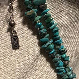 925 Rocki Gorman Turquoise Beaded Necklace signed